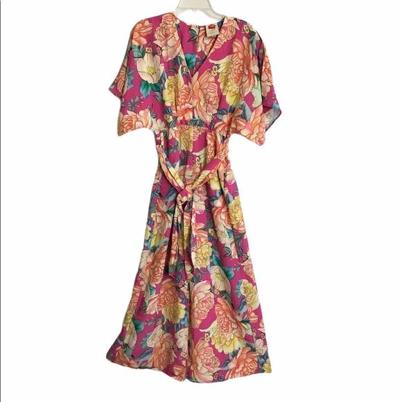 Anthropologie Farm Rio Eulalie Wide-Leg Jumpsuit Floral Pastel Size Small New - Picture 3 of 16
